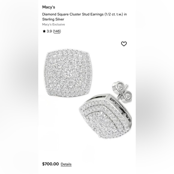 Diamond Halo Cushion-Cut Earrings (1/2 ct. tw.) - Picture 3 of 9